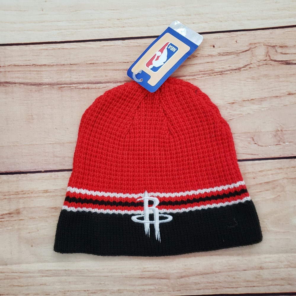 Houston Rockets Hat Cap Beanie One Size Red Black NBA Basketball Adidas Mens NEW
